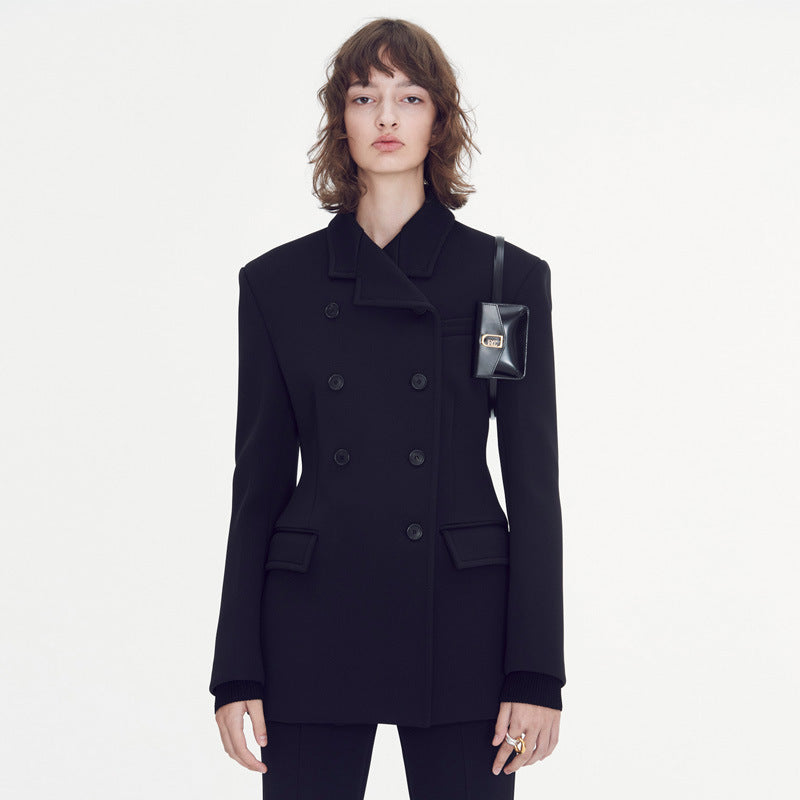 Damer elegant og figursydde blazer med dobbel knapprad Skjora