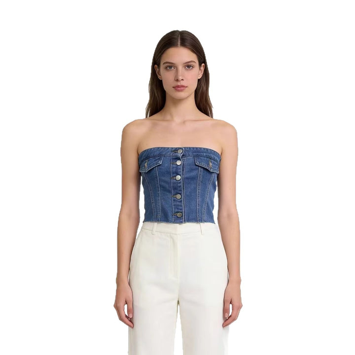 Dame Jeans Bustier Top Skjora