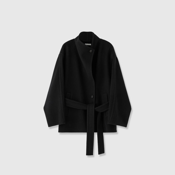 Dame elegant oversized frakk med belte