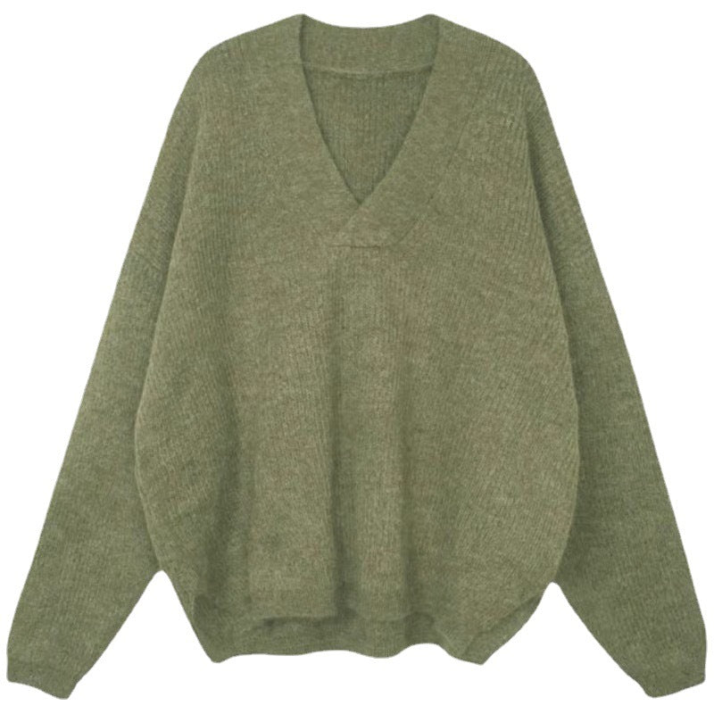 Dame V-hals Chunky Strikkegenser Skjora