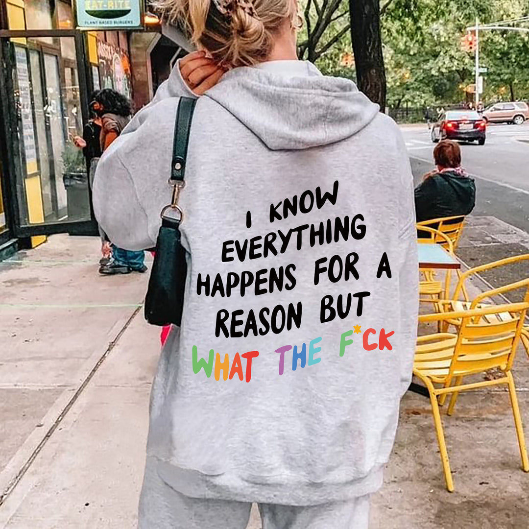 Dame hoodie med inspirerende tekst og løs passform Skjora