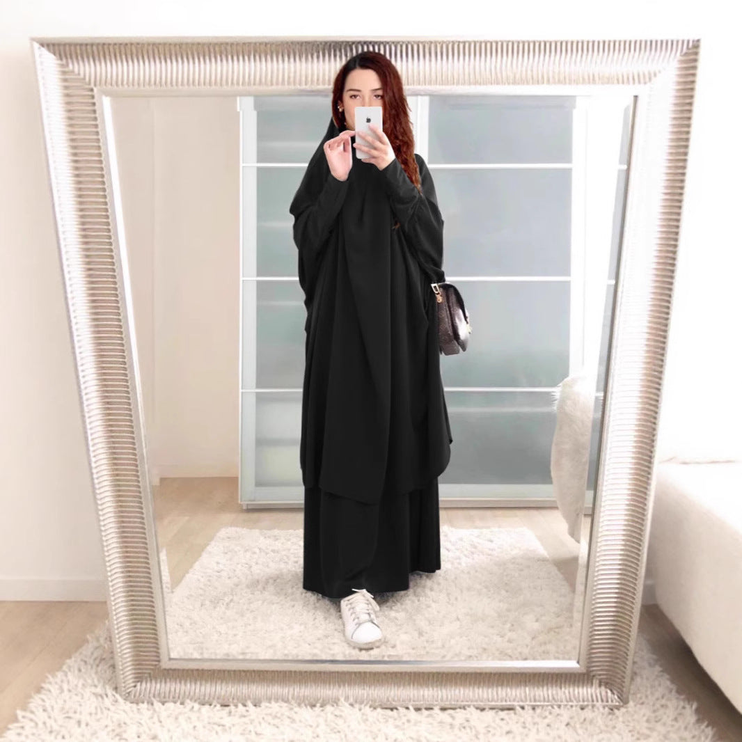 Dames Langermet Kaftan med Elegant Snitt og Bred Design Skjora