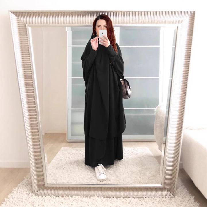 Dames Langermet Kaftan med Elegant Snitt og Bred Design Skjora