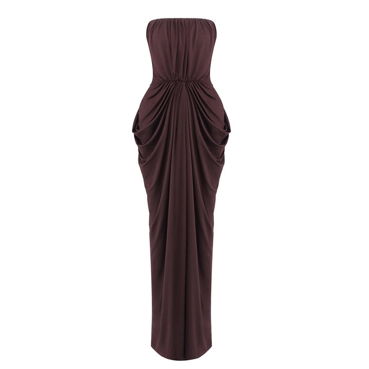 Dame Elegant Maxikjole med raffinerte draperinger Skjora