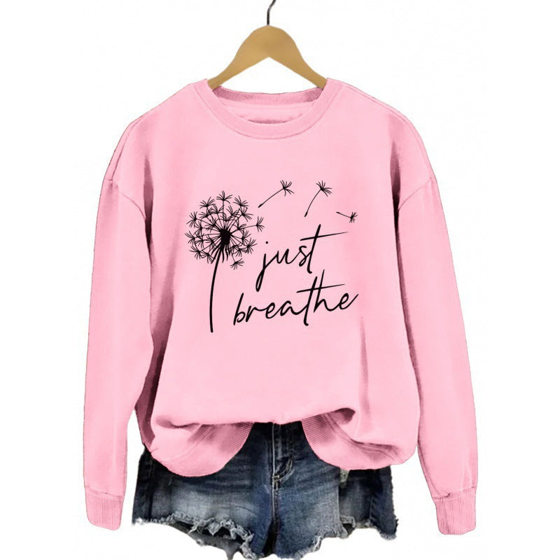 Dame sweatshirt med inspirerende løvetannmotiv Skjora