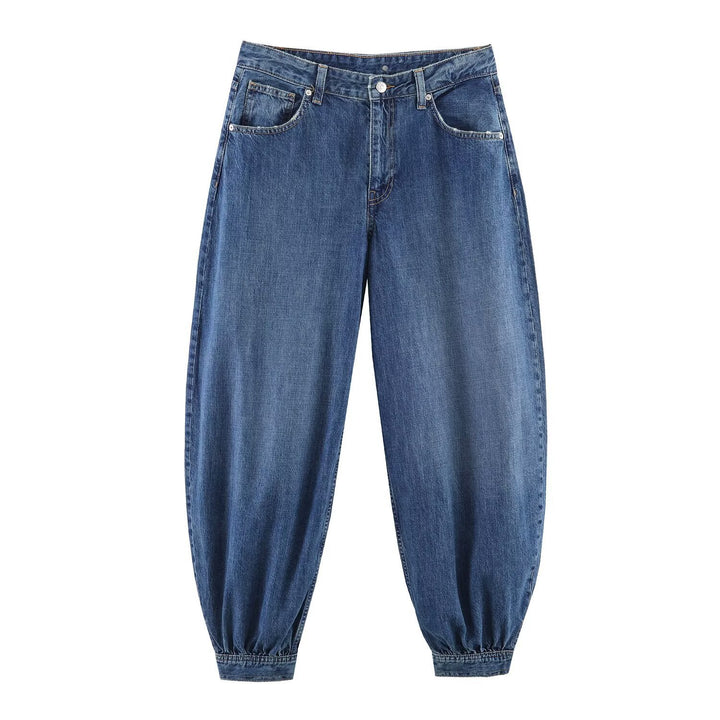 Dame Tapered Jeans med elastisk mansjett og behagelig passform Skjora