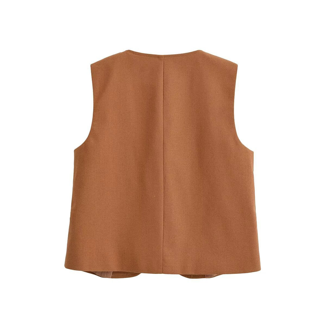 Dame vide Chino-shorts med elegant plissert og praktiske sidelommer Skjora