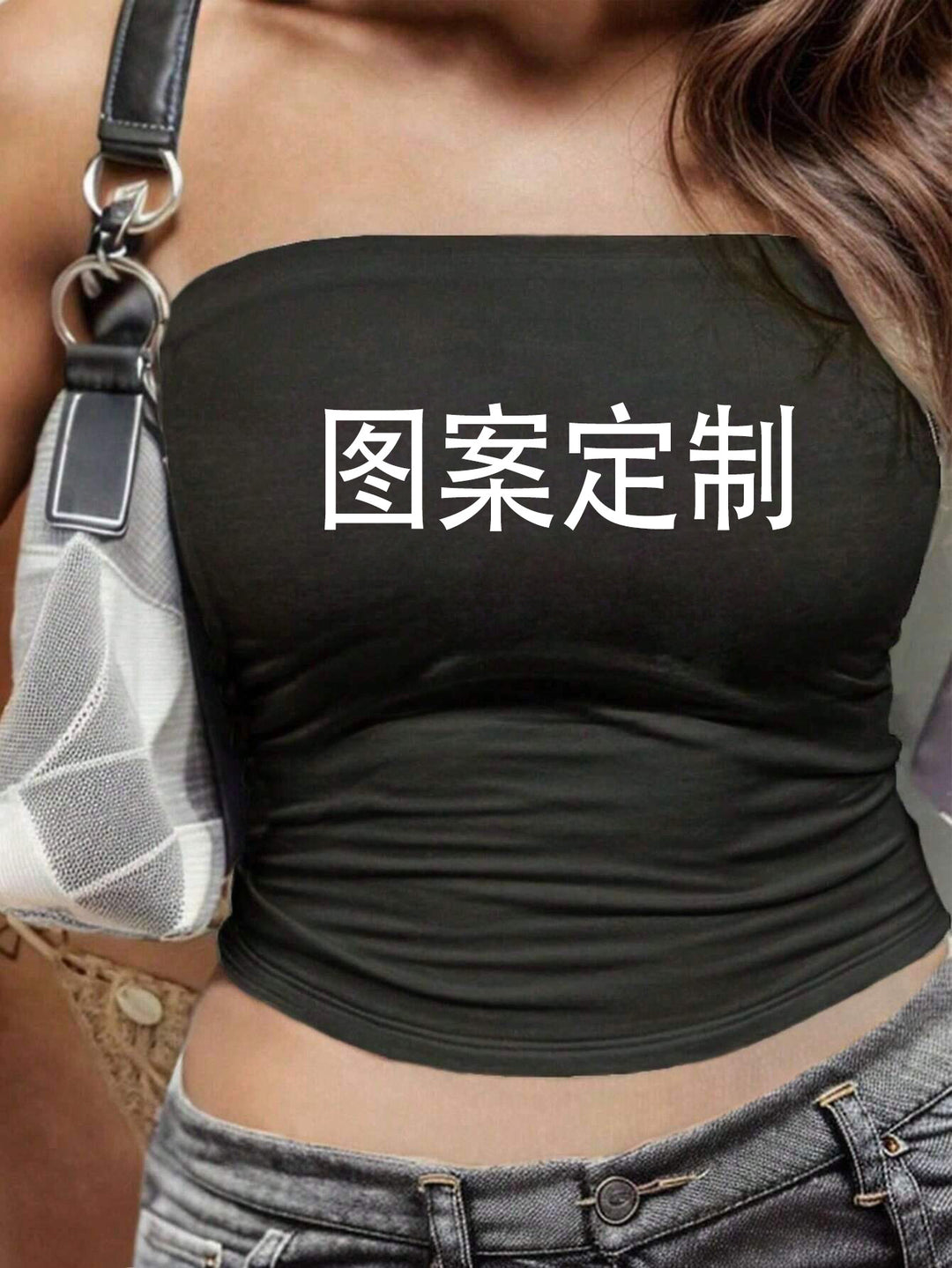 Dame Bandeau-top med elastisk materiale og figurtilpasset snitt Skjora