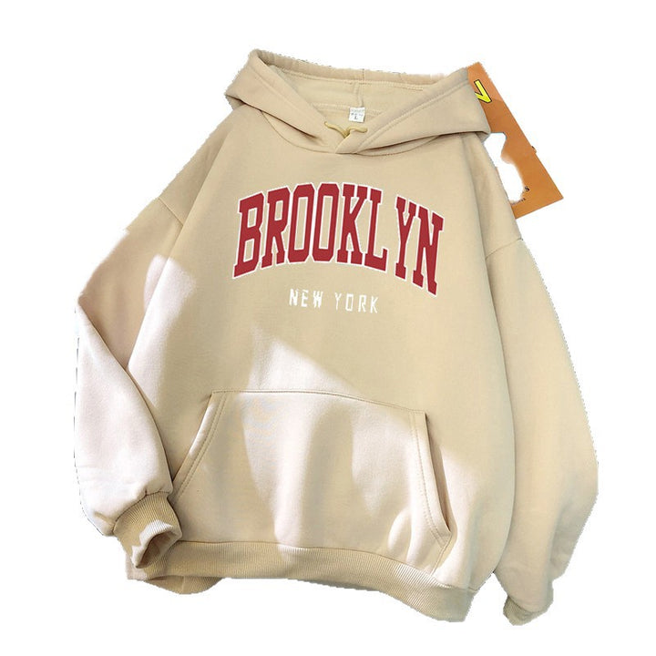 Women's Hoodie with Trendy Brooklyn Print Skjora