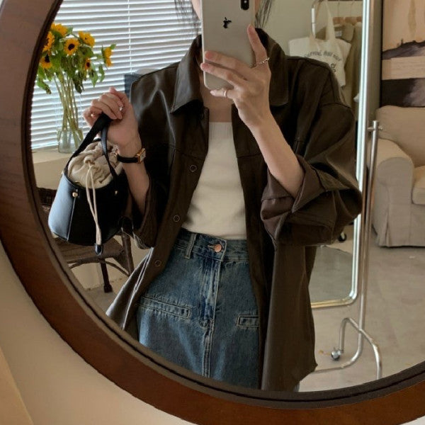 Kvinne yttertøy jakke i moderne oversized stil med praktiske lommer Skjora