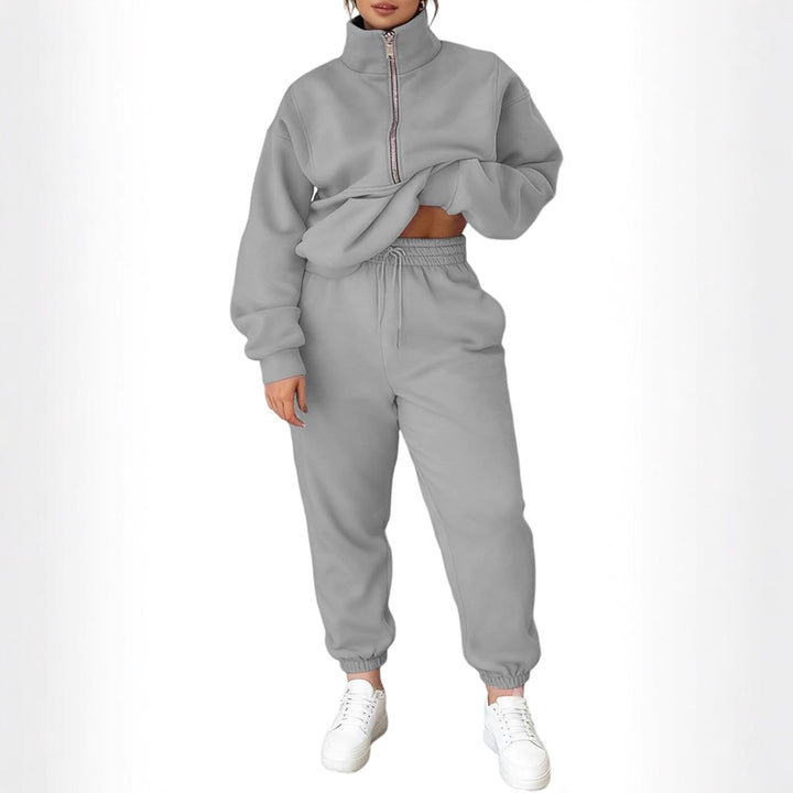 Kvinnens koselige fleece-pullover med høy krage og glidelås Skjora