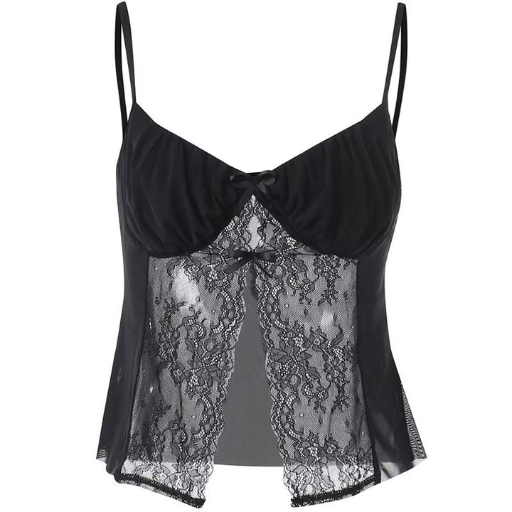 Damer Sexy Spiss-Crop-Top med raffinerte stropper og spennende design Skjora