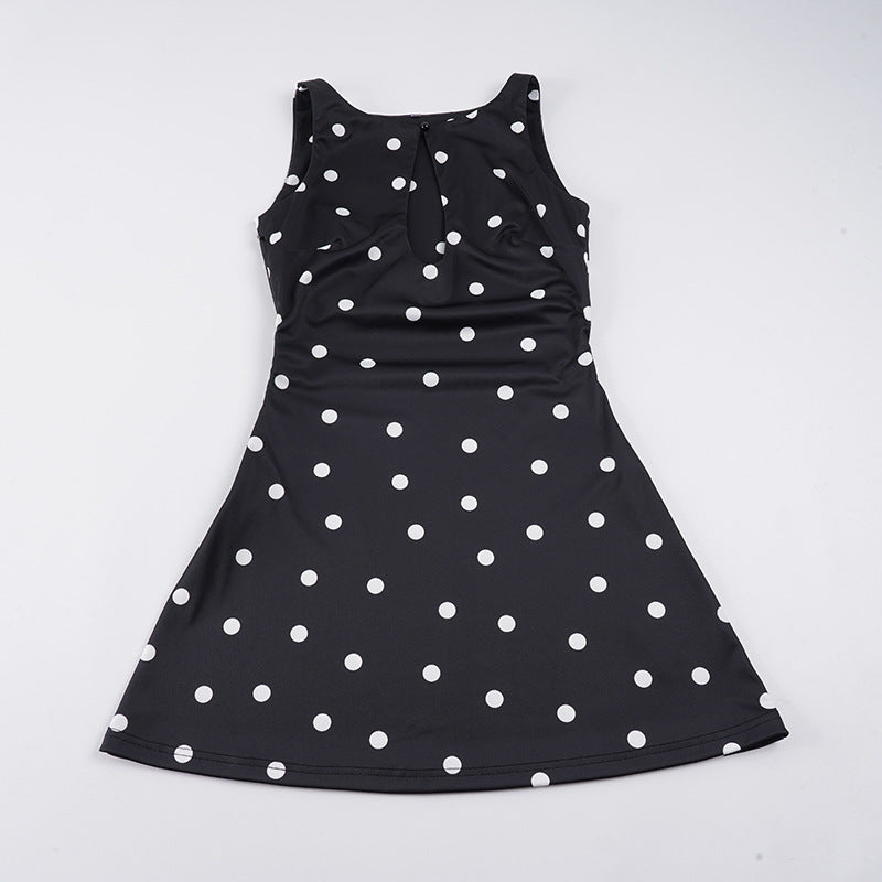 Damekjole i lekent polka-dot design med flytende snitt Skjora