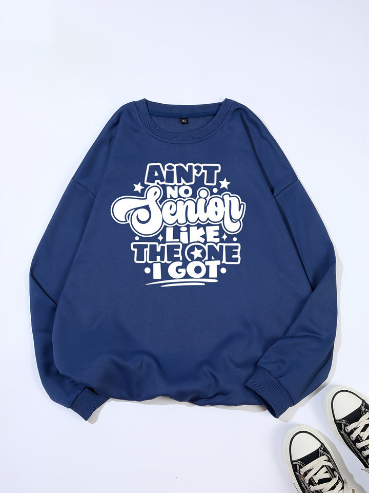 Dame sweatshirt med avslappet slogan design Skjora