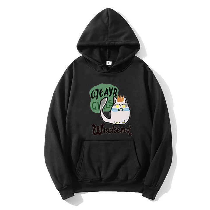 Damen Kapuzenpullover mit verspieltem Katzenmotiv Skjora