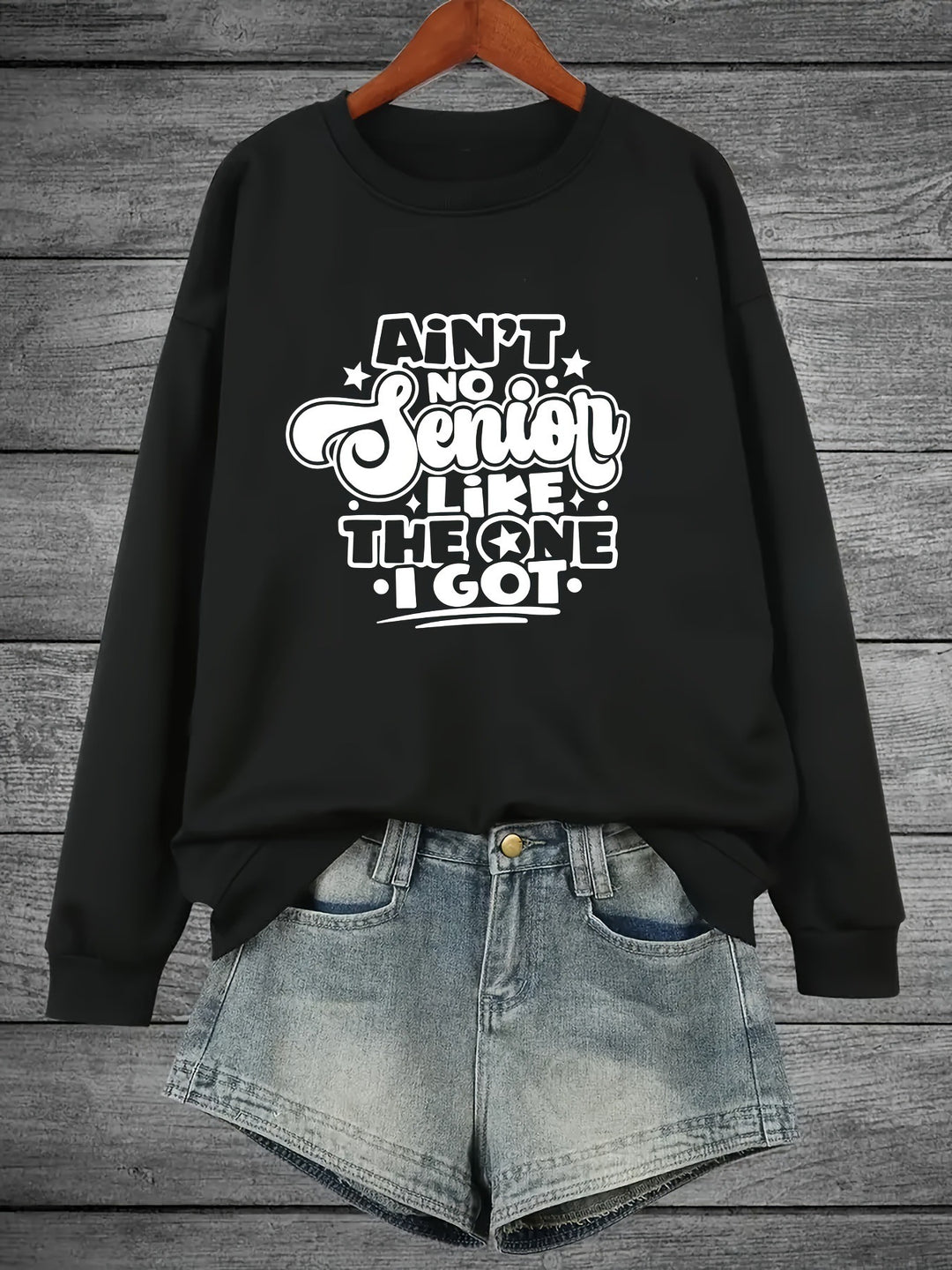 Dame sweatshirt med avslappet slogan design Skjora