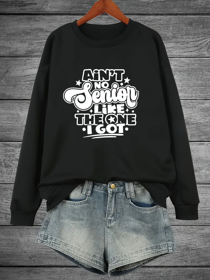 Dame sweatshirt med avslappet slogan design Skjora