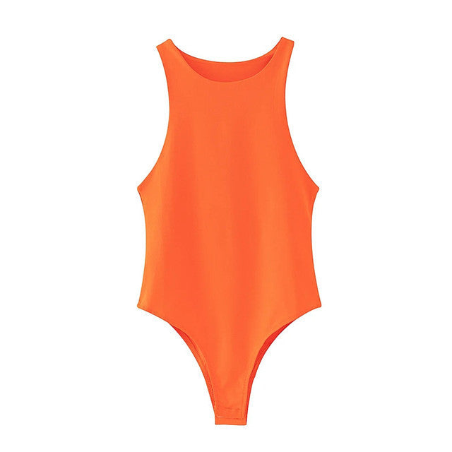 Dame sporty jumpsuit med høye benutskjæringer og rund halslinning Skjora