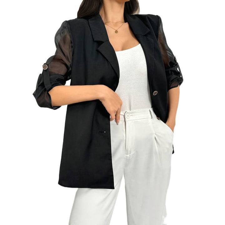 Dame Elegant Blazer med gjennomsiktige ermer Skjora
