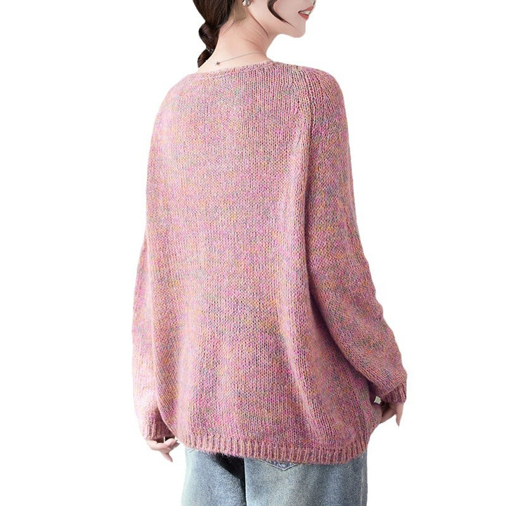 Kvinnes chunky strikkegenser med V-hals og avslappet oversized passform Skjora
