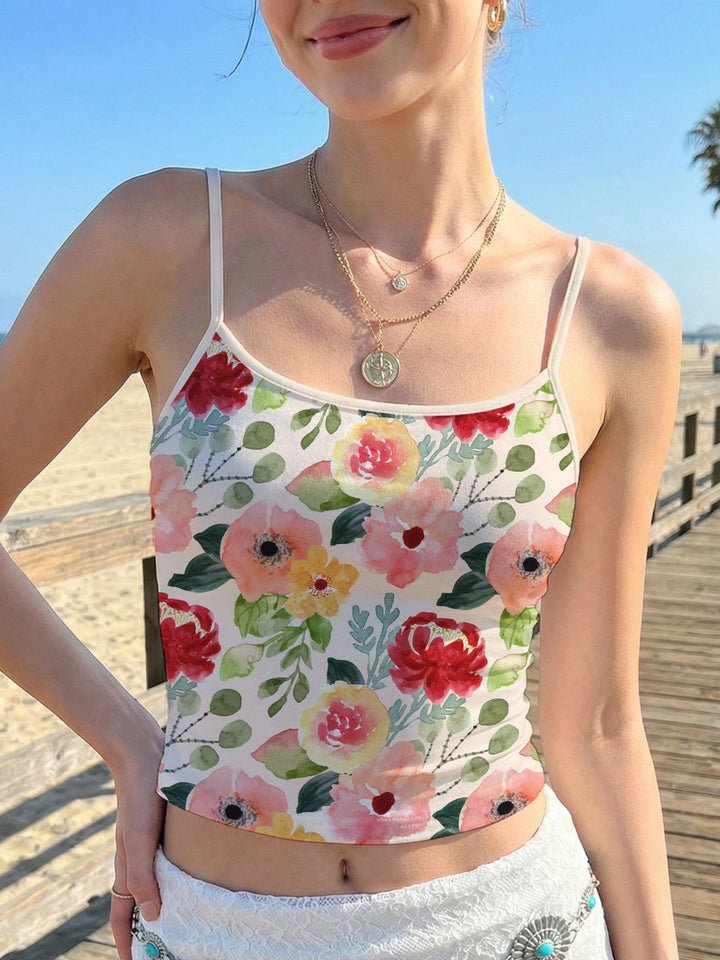 Dame Crop-Top med fargerik mandala-design Skjora