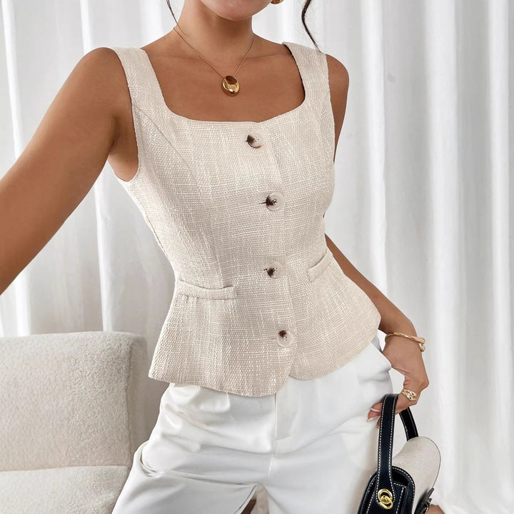 Damer Elegant skåret vest med knappdetalj Skjora
