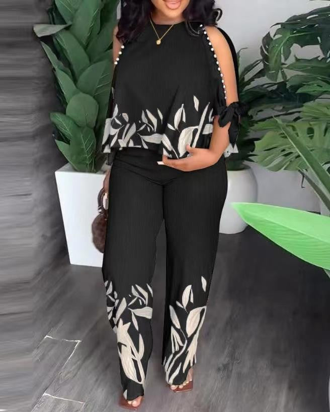 Dame Elegant utformet sommerantrekk med blomsterdesign og skulderfritt topp Skjora