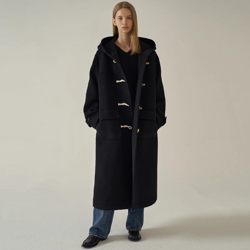 Dame lengre Dufflecoat med hette Skjora