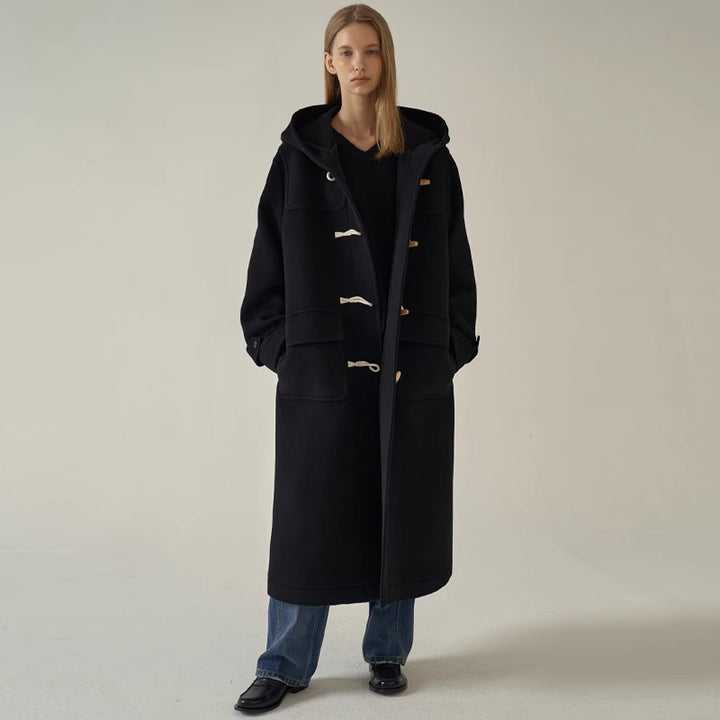 Dame lengre Dufflecoat med hette Skjora