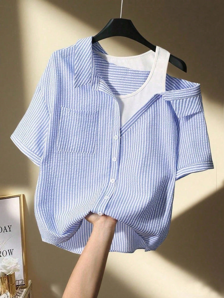 Damer casual bluse med moderne snitt og asymmetrisk design Skjora