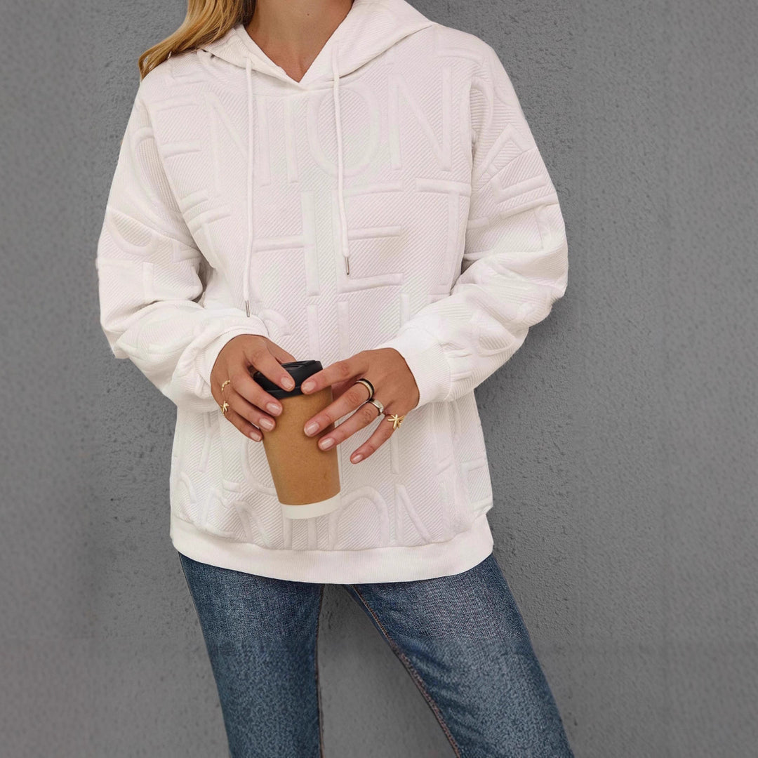 Dames oversized hettegenser med teksturdesign Skjora