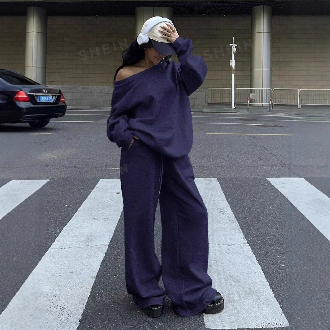 Women's Comfortable Oversized Sweatpants and Casual Sweater Heidi Fashion