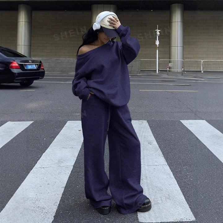 Women's Comfortable Oversized Sweatpants and Casual Sweater Heidi Fashion