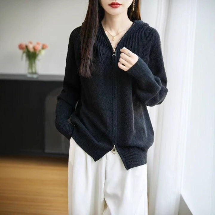 Women's hooded cardigan with zipper Skjora