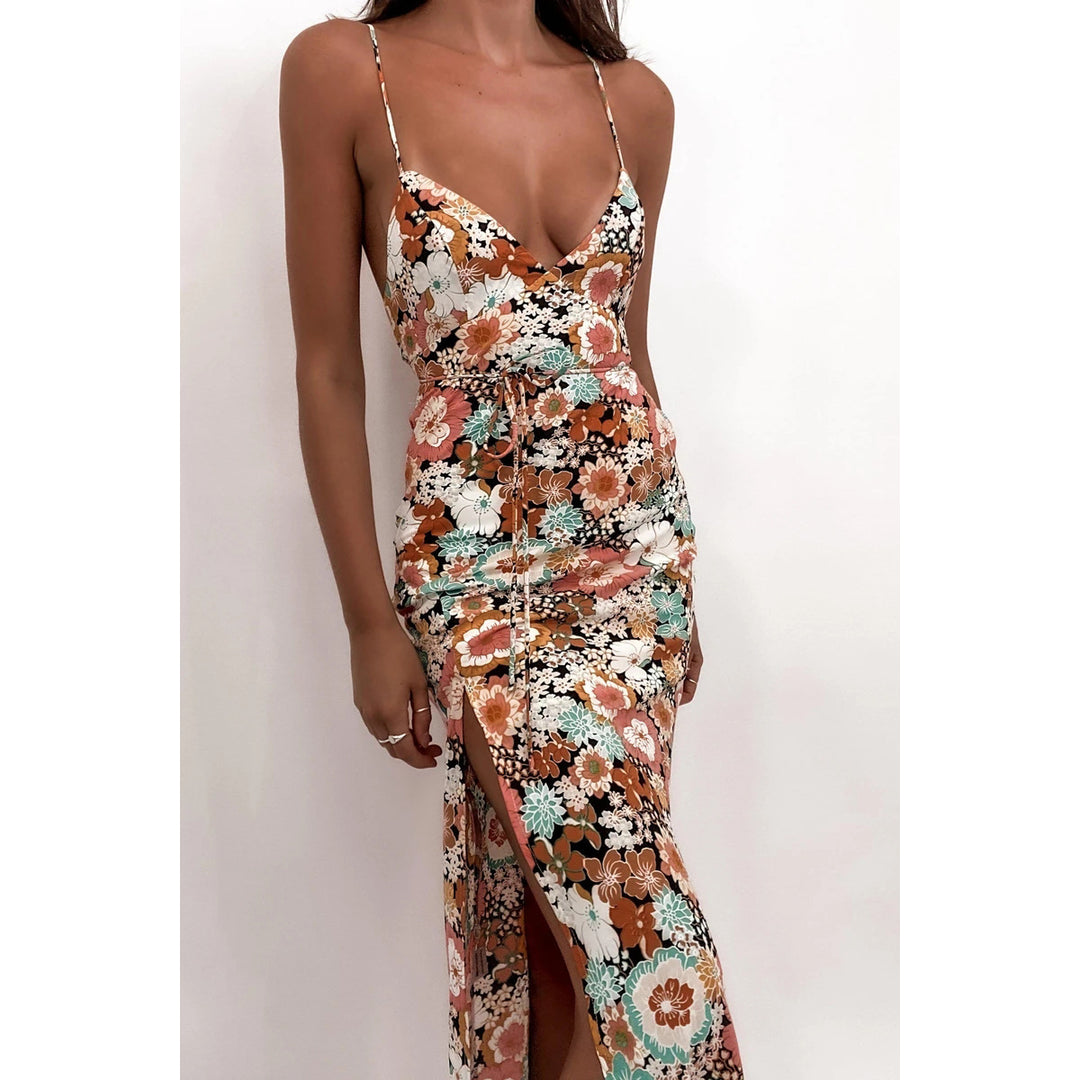 Damer Chic Casual Kjole med Dyp Slipp og Elegant V-Hals