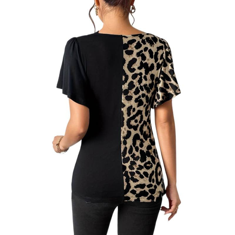 Dame Trendy topp med asymmetrisk design og raffinerte cut-outs Skjora