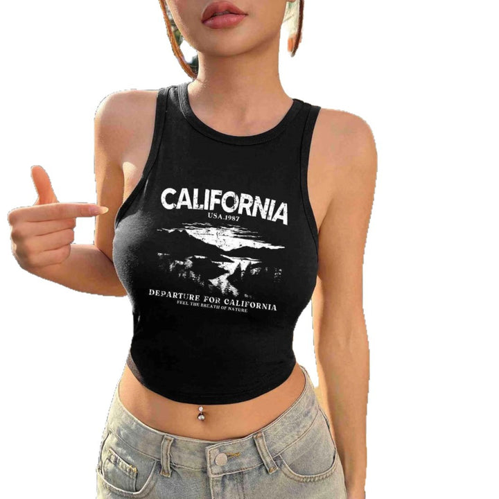 Dame Crop-Top med kreativ California-design Skjora