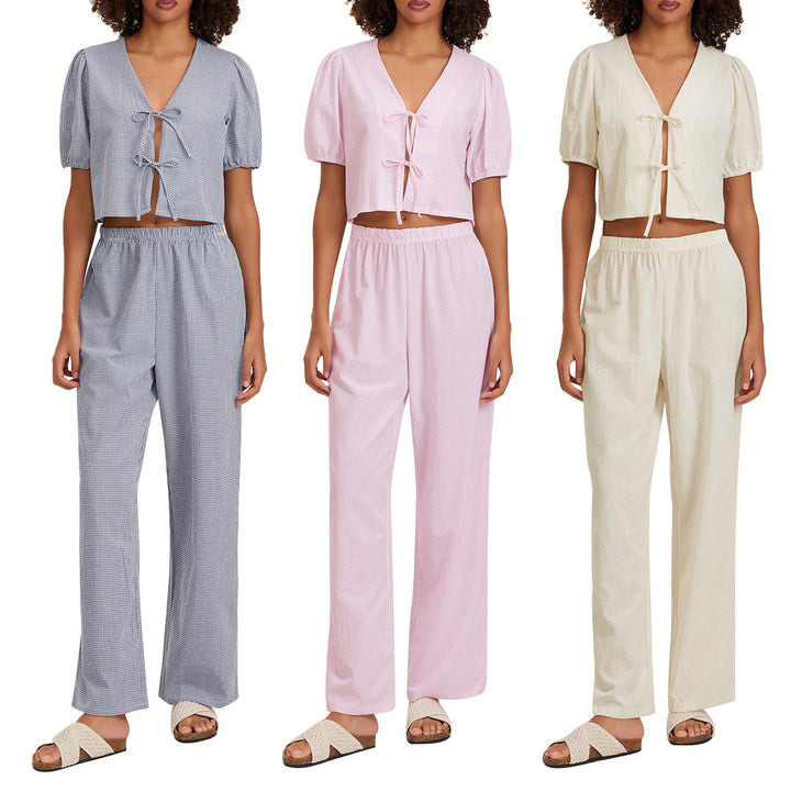 Dame luftig sommer-jumpsuit med rynkeding