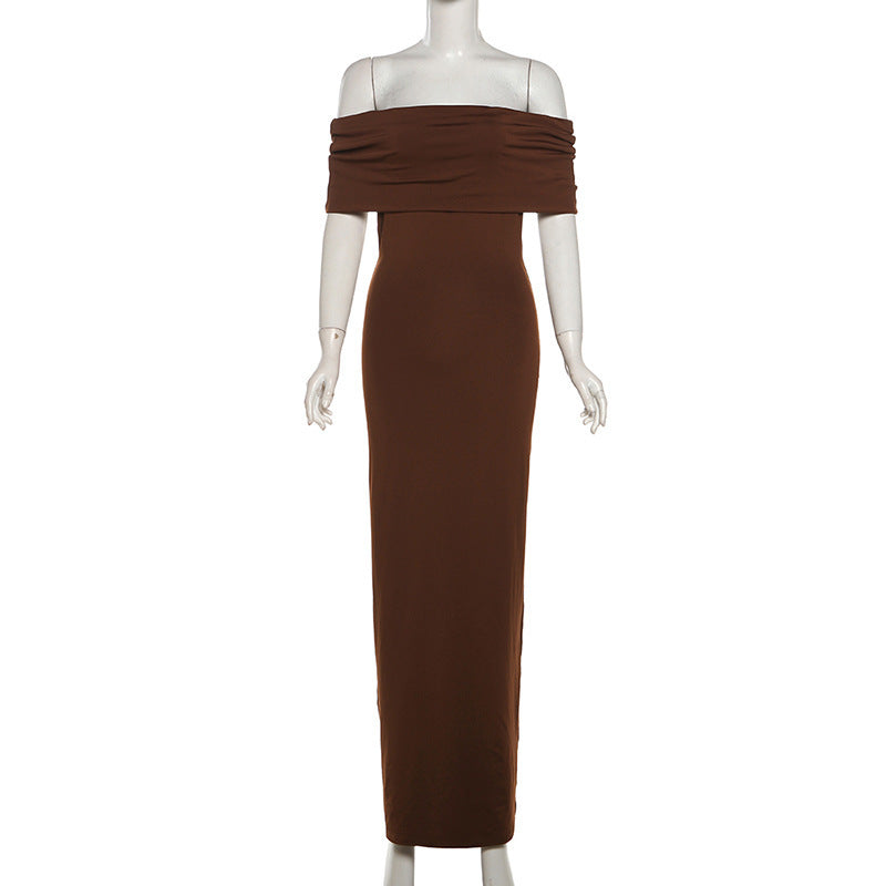 Dame Off-Shoulder Maxikjole Skjora
