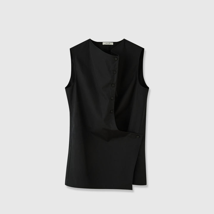 Dame Elegant ermeline skjorte med asymmetrisk snitt Skjora