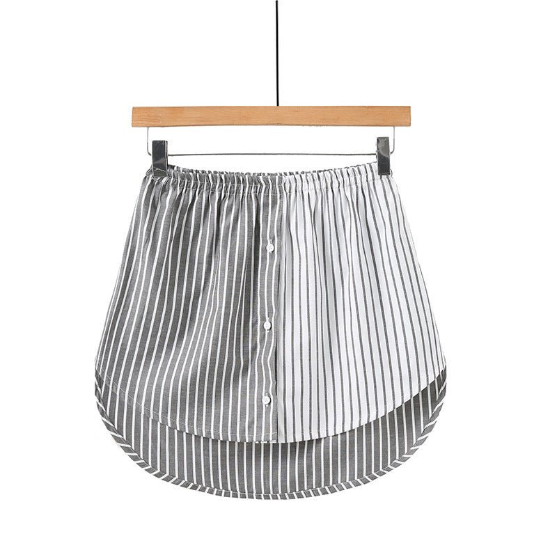 Dame bluse skjorte med kreativt stripemønster Skjora