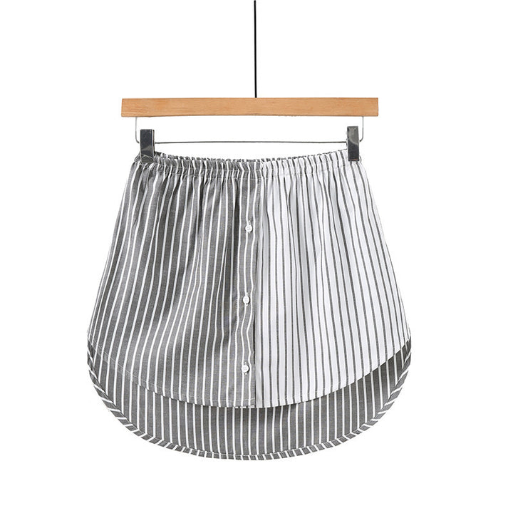 Dame bluse skjorte med kreativt stripemønster Skjora