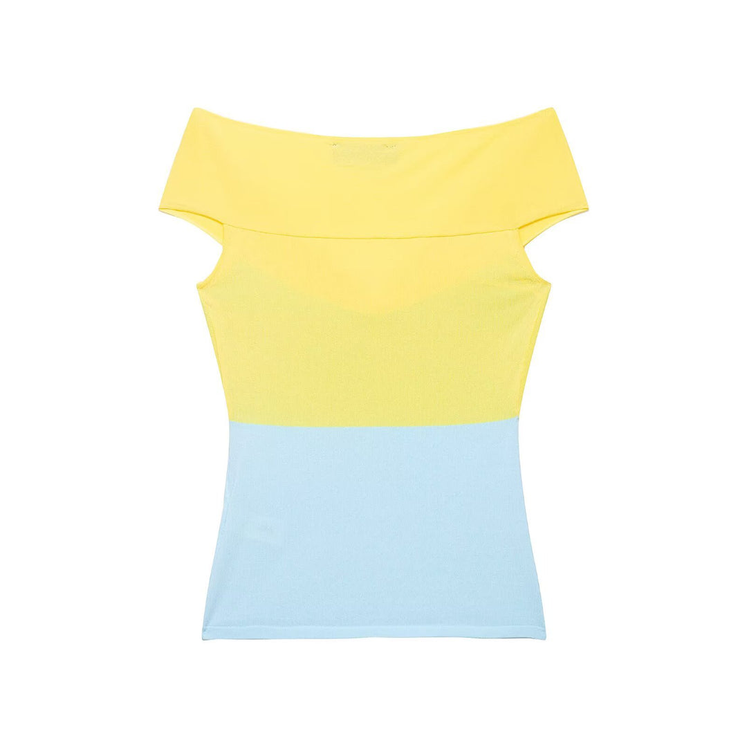 Damer Off-Shoulder Top med knute-detalj og gradient Skjora