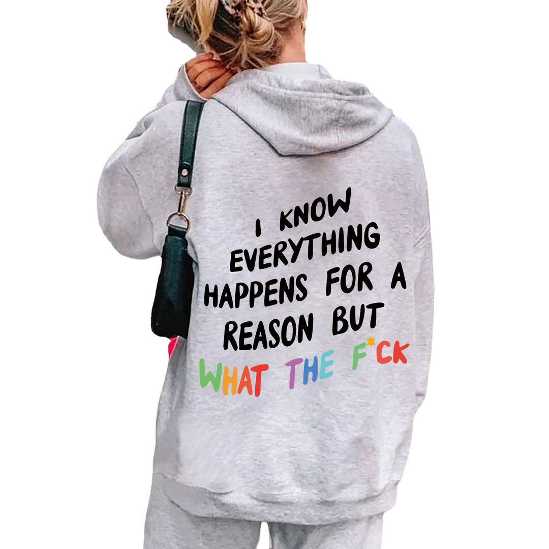 Dame hoodie med inspirerende tekst og løs passform Skjora