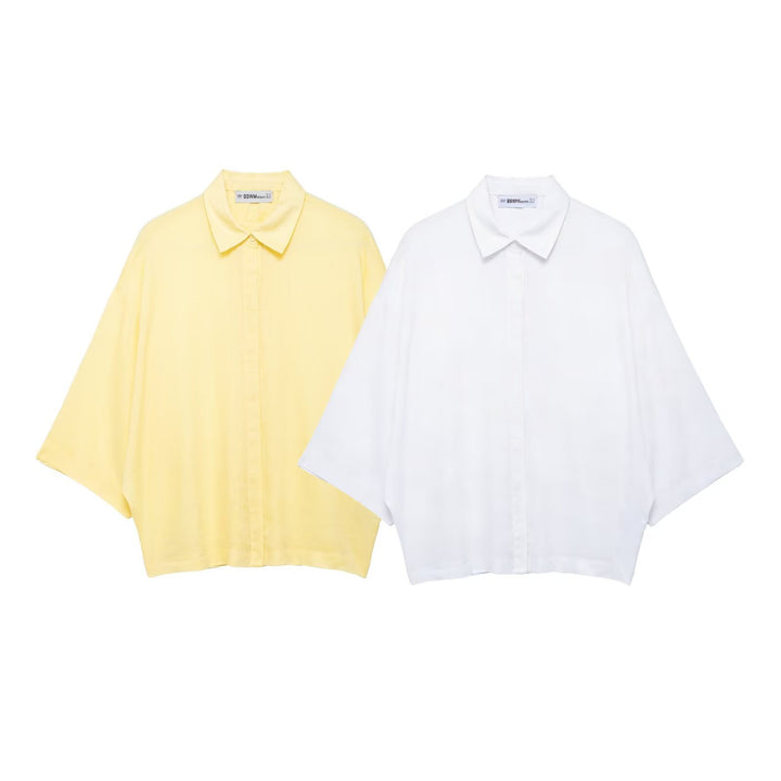 Damer Oversize Skjortebluse laget av mykt, pustende materiale Skjora