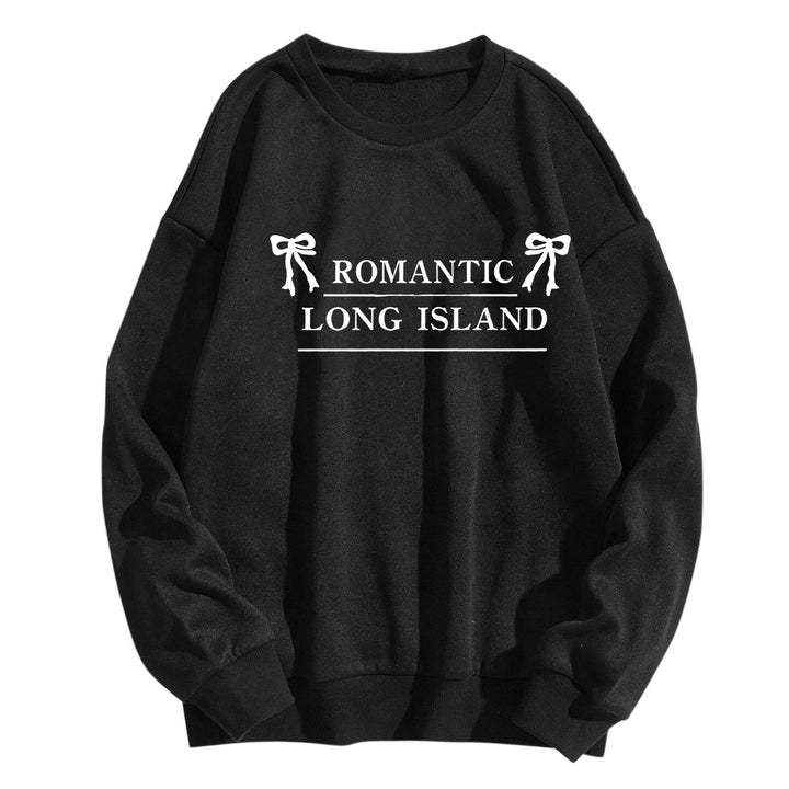 Damer avslappet sweatshirt med romantisk tekst Skjora