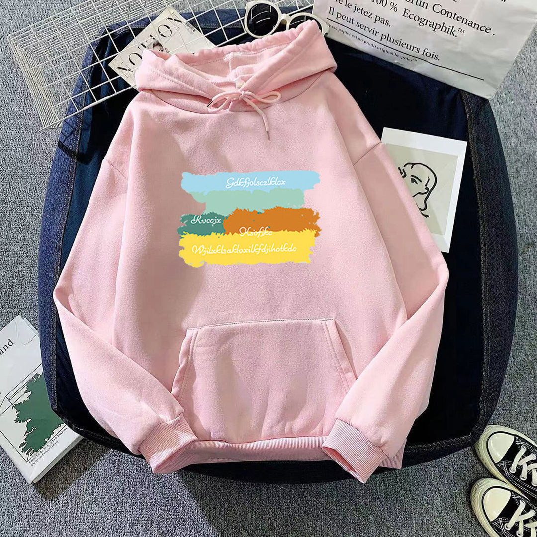 Damer casual hettegenser med kreativt grafisk design Skjora