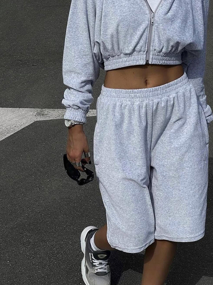 kvinners casual shorts med elastisk midje og praktiske sidelommer Skjora