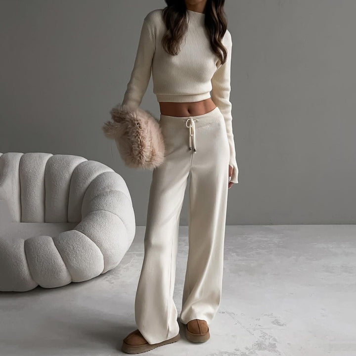 Kvinners elegante og komfortable strikket loungewear-sett Skjora