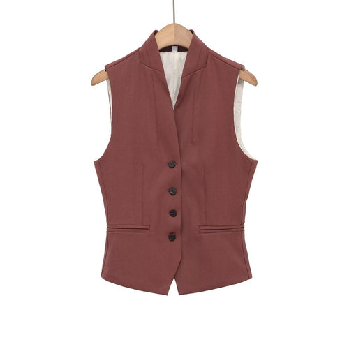 Dame elegant vest med smal krage Skjora